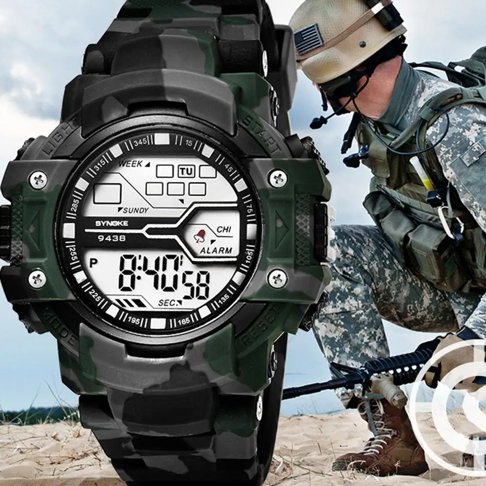 

Fashion Camouflage Outdoor Sport Stopwatch Backlight Men Digital Wrist Watch