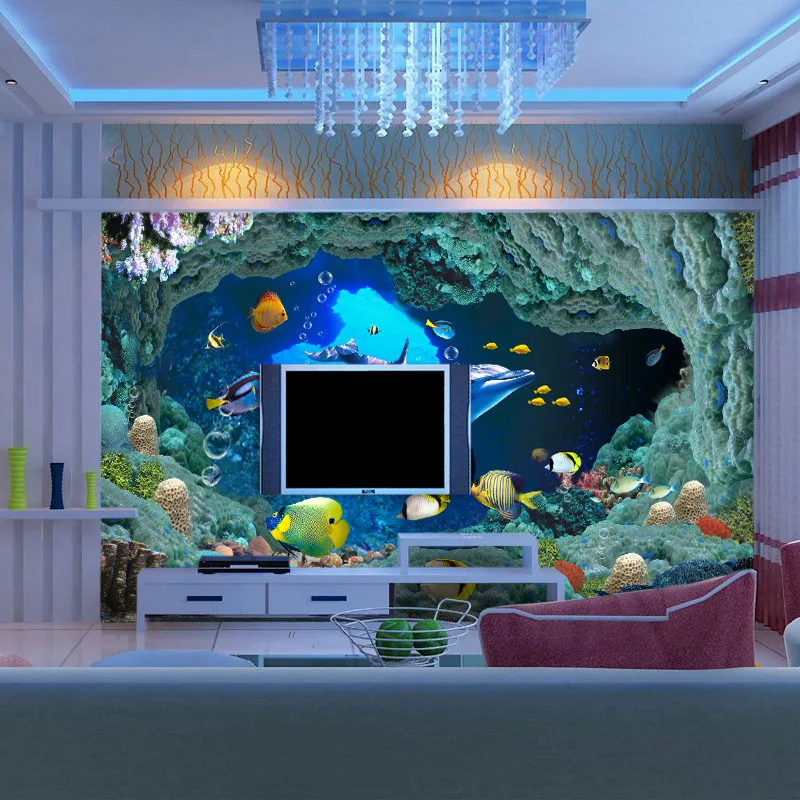 Custom 3D Photo Wallpaper Underwater World Children's Bedroom Living Room Sofa TV Background Wall Covering Mural Wallpaper Roll Custom 3D Photo Wallpaper Underwater World Children's Bedroom Living Room Sofa TV Background Wall Covering Mural Wallpaper Roll
