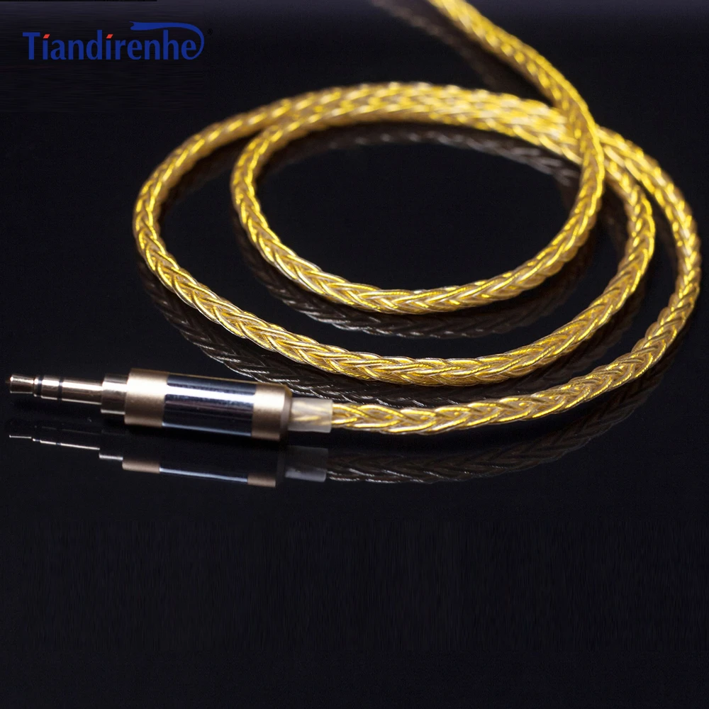 Tiandirenhe 8N-200 core Золотой Обновление кабель наушников 3,5 мм золото-прокладка для Shure SE215 SE535 SE846 UE900 гарнитура провод