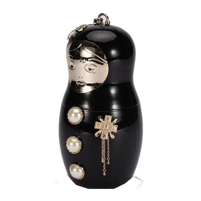 

Russian Doll Acrylic Dinner Handbag Evening Bag Fat Baby Female Bag Ladies Pearl New Cartoon Pattern Shoulder Bag
