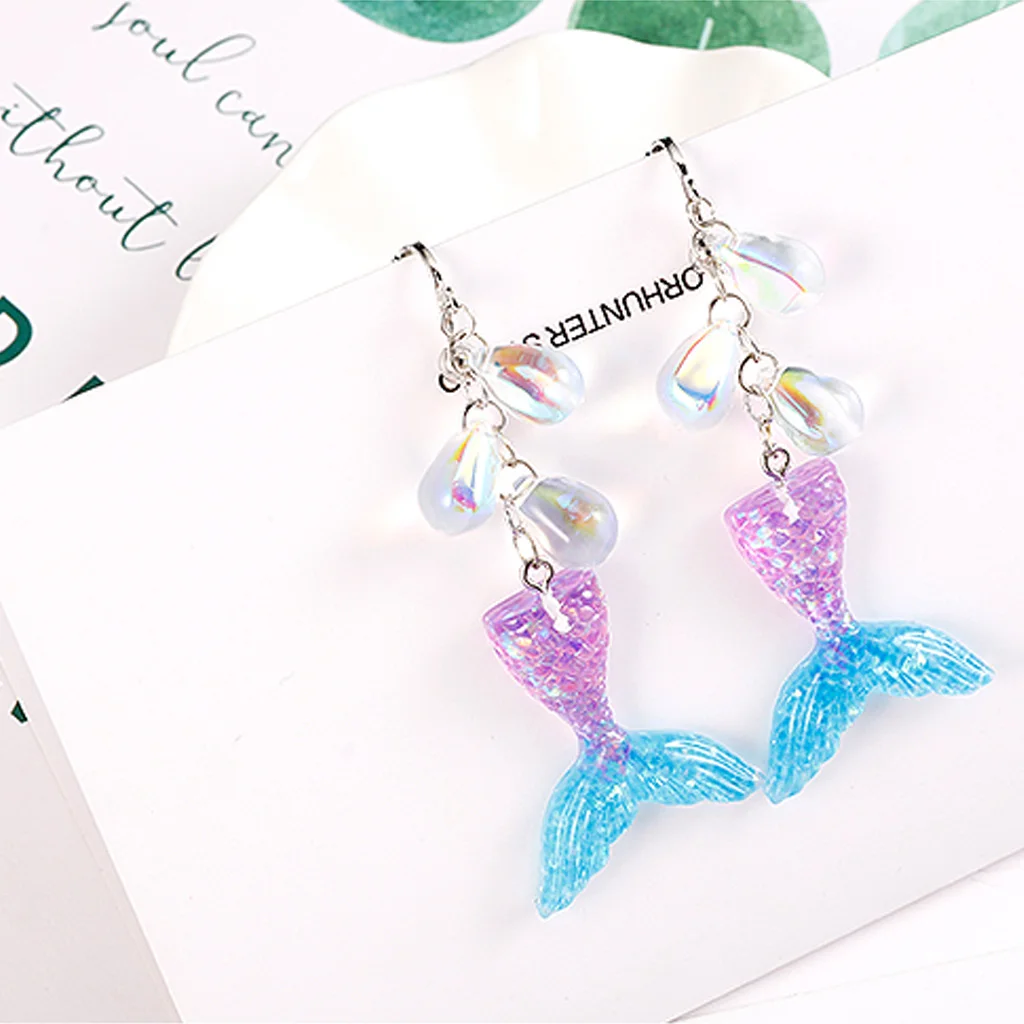 DIY 50Pcs Colorful Kawaii Resin Mermaid Flatback Embellishment Cabochons Children Scrapbooking Crafts