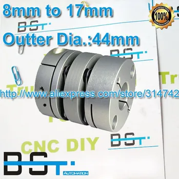 

BSTMOTION Shaft coupling 8 x 17mm aluminum double disk coupler 8mm to 17mm Disc OD44mm 8.7N.m