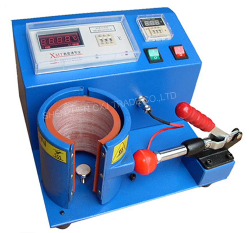 

Free shipping by DHL 1 pcs Digital Mug Press Machine MP2105 Black Blue and Red ,220V Freesub NEW Pneumatic Heat Press Machine