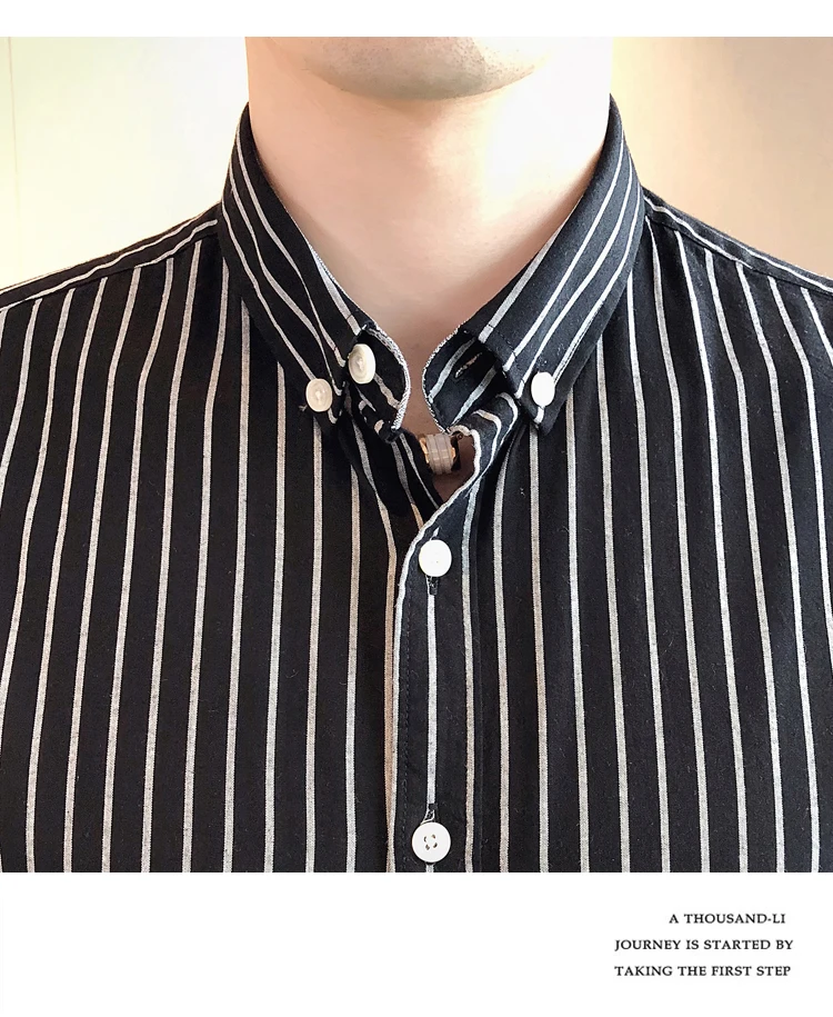 Мужские рубашки Camisa Masculina в полоску рубашка с длинными рукавами Regular Slim Fit мужской деловая повседневная одежда Chemise Homme