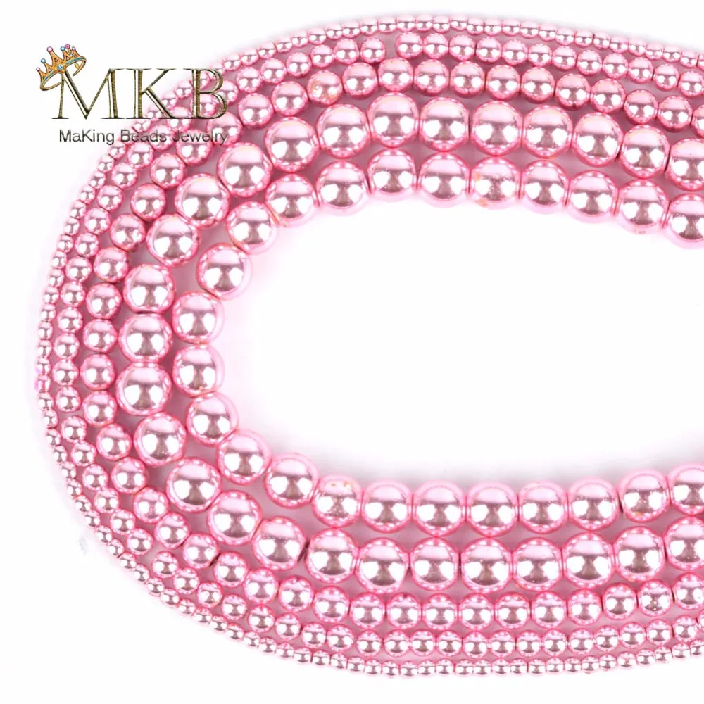

New Pink Hematite Round Beads Natural Stone Spacer Loose Beads For Jewellery Making Diy Bracelets Necklace Gives Best Friend