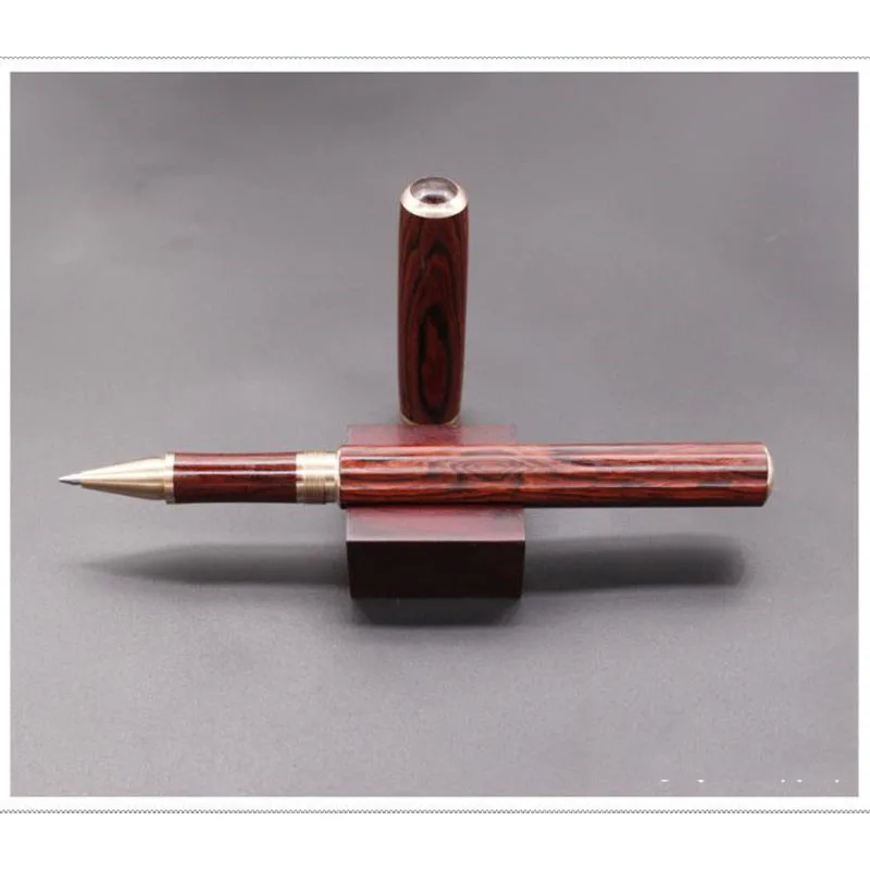 1PCS Handmade Rare Wood + Metal Signature Pen Neutral Color Six-rowed Wooden For Business and School as Luxury Gift | Канцтовары для