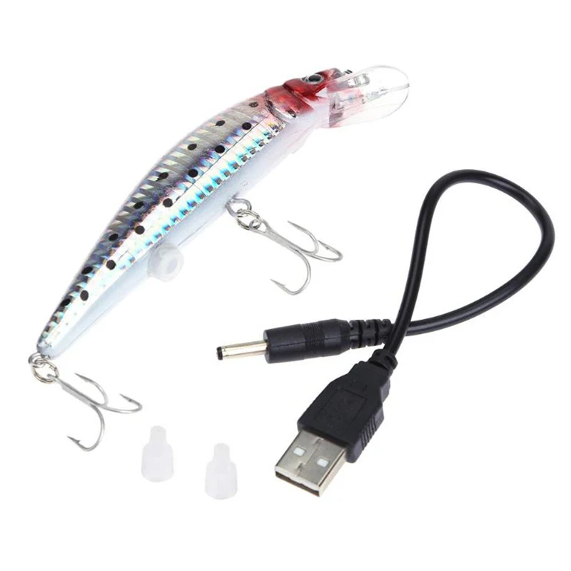 

2019 New Ice Fishing Lure 3D Eyes Colorful Winter Bait Hard Lure Balancer Fishing Bait USB charging