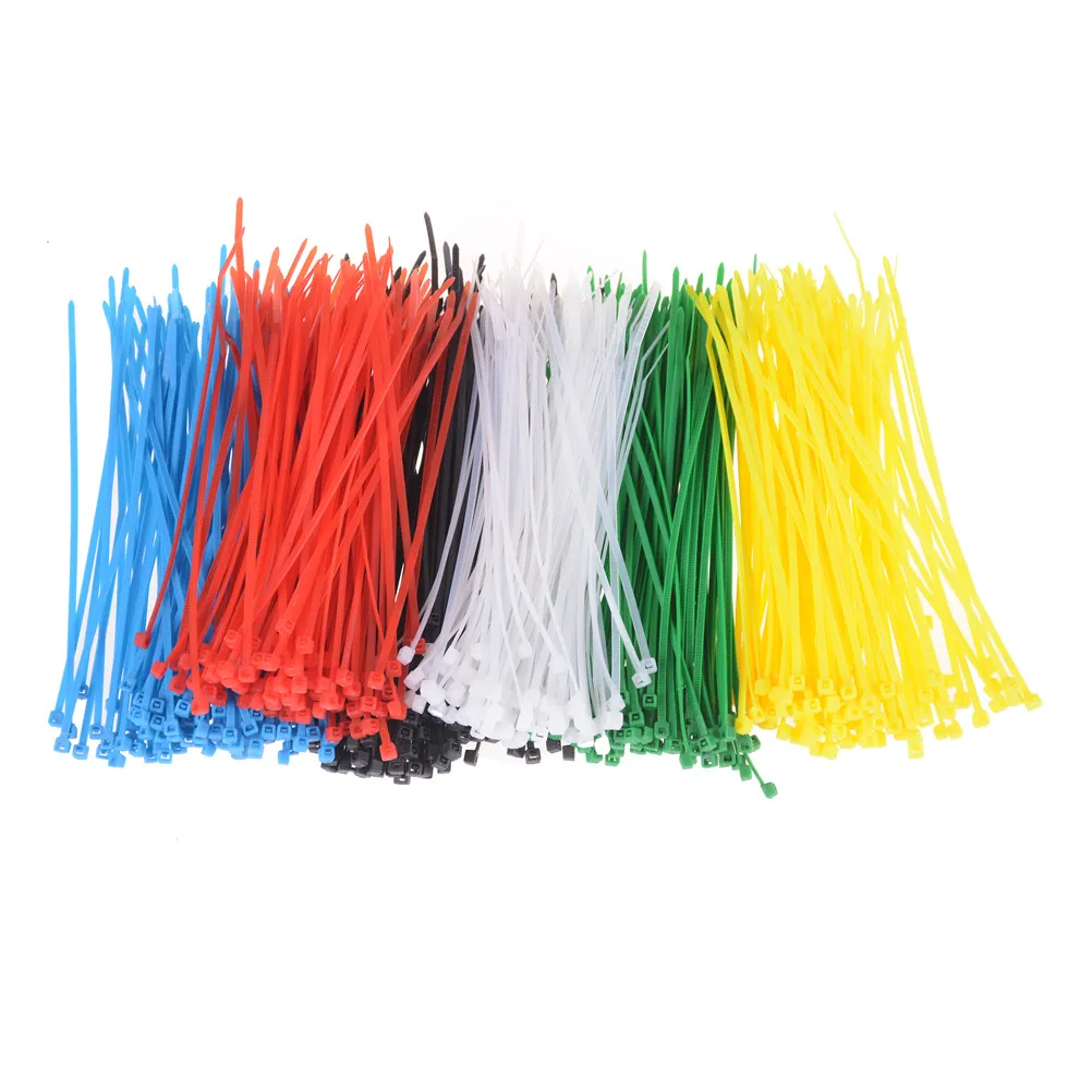 100PCS 4*150MM Width 2.5mm screed Standard Cable Tie Plastic Nylon Cable Ties with Self-locking Colorful