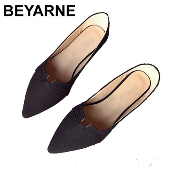 

BEYARNE2019 New Spring Autumn Shoes Women Ballet Flats Slip-On Woman Single Shoes Ladies Soft Females Shallow Footwear Plus Size