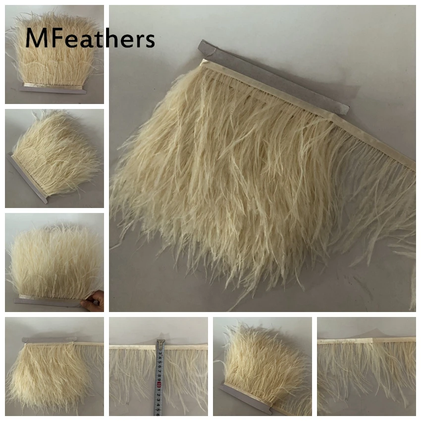 

43Colors available Natural&real Ostrich feather trims width 3-4inch 4-6inch ostrich wedding feathers trimming ribbons lace cloth