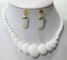 Натуральные Бусы ветер замечательный слово камень натуральный ручной работы небесно-белый камень колье, серьги наборы милые женские серебряные украшения