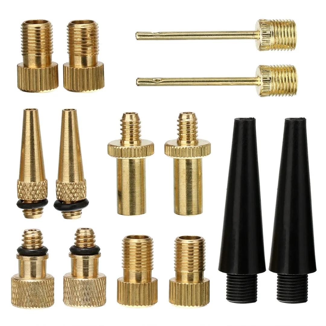 15pcs/24pcs/25pcs Bike Air Pump Converter Valve Adapter SV AV DV Kits Inflator For Road Bicycle Cycling Bicycle Accessories
