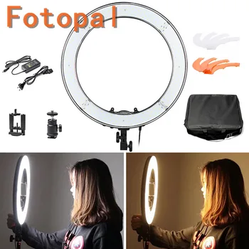 

Foropal E240 5600K Dimmable Stepless Adjustable 18" LED Ring Light LED Photo Video Portrait photography Light For DSLR Camera