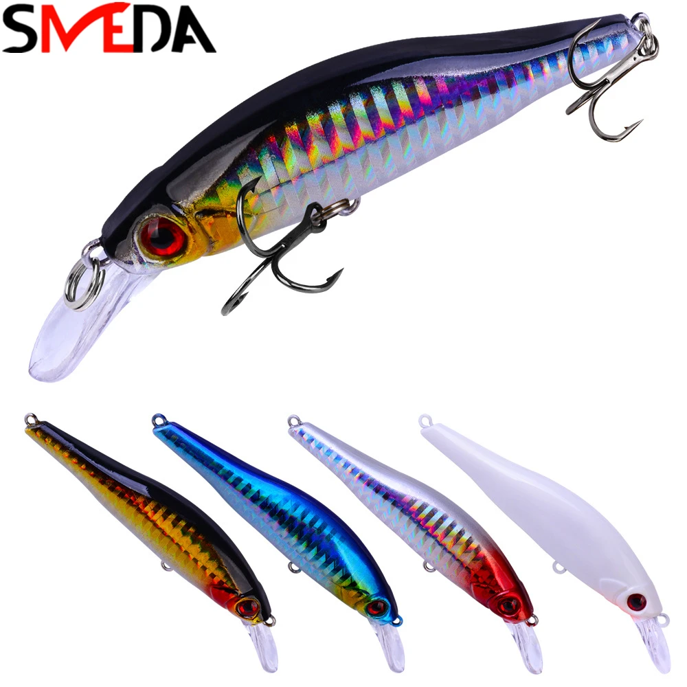 

Wobblers Minnow 98mm Hard Artificial Bait Isca Pesca For Fishing Double Hook Jig Head