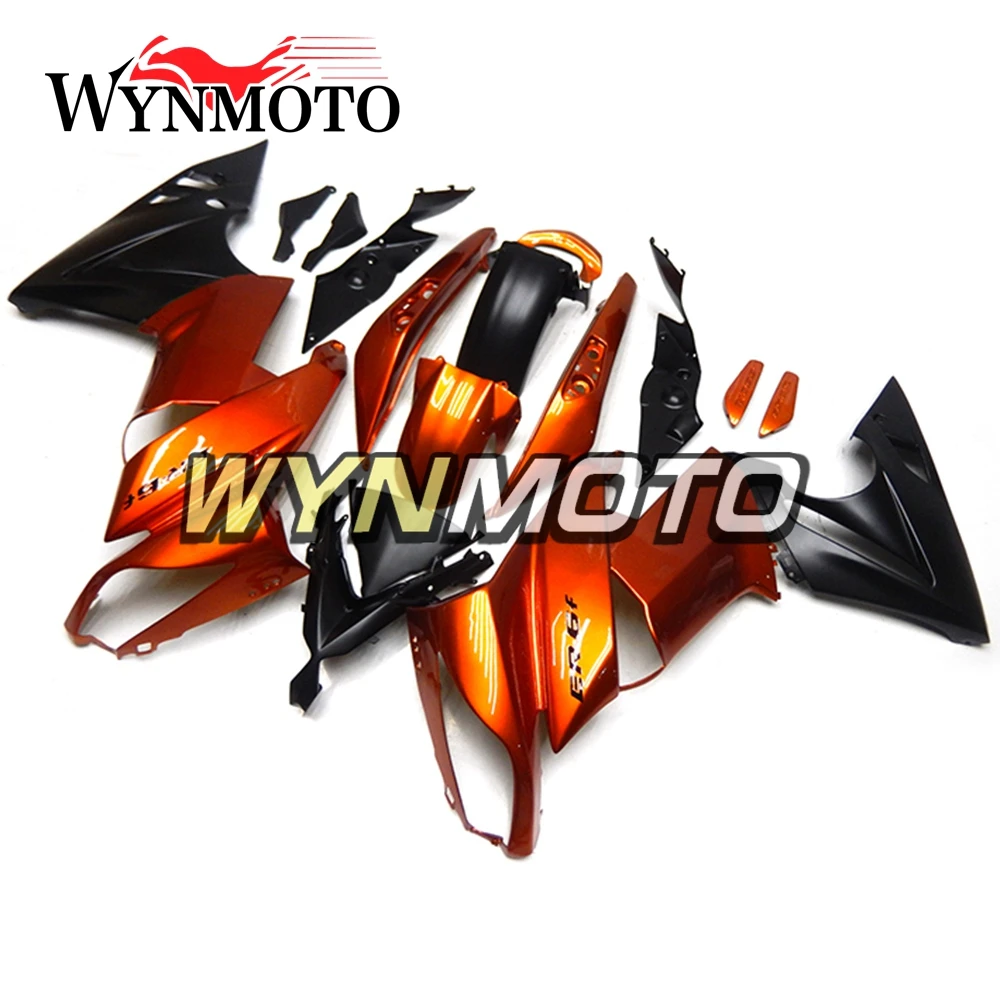 Полные Обтекатели для Кавасаки ER-6F 09-11 07 Ninja 650r 2009-2011 год ABS пластик мотоцикл покрытие кузова Глянец оранжевый черный