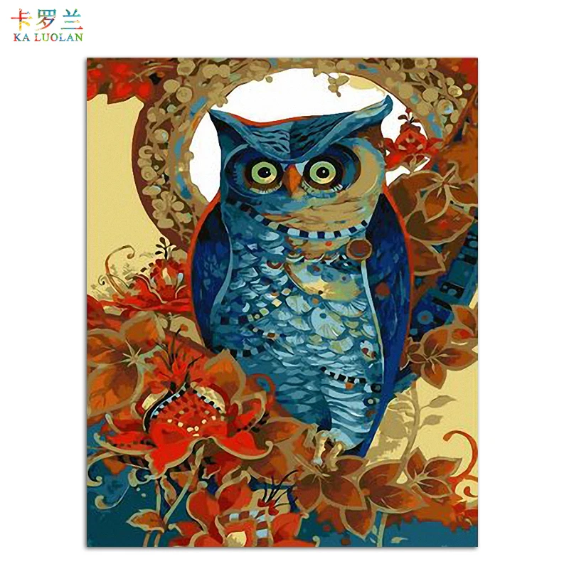 

DIY Oil Painting By Numbers Frameless Paint On Canvas Modern Wall Pictures For Living Room Abstract Oil painting Owl