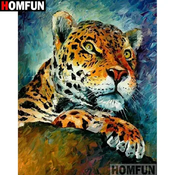 

HOMFUN Full Square/Round Drill 5D DIY Diamond Painting "Animal leopard" Embroidery Cross Stitch 5D Home Decor Gift A15862
