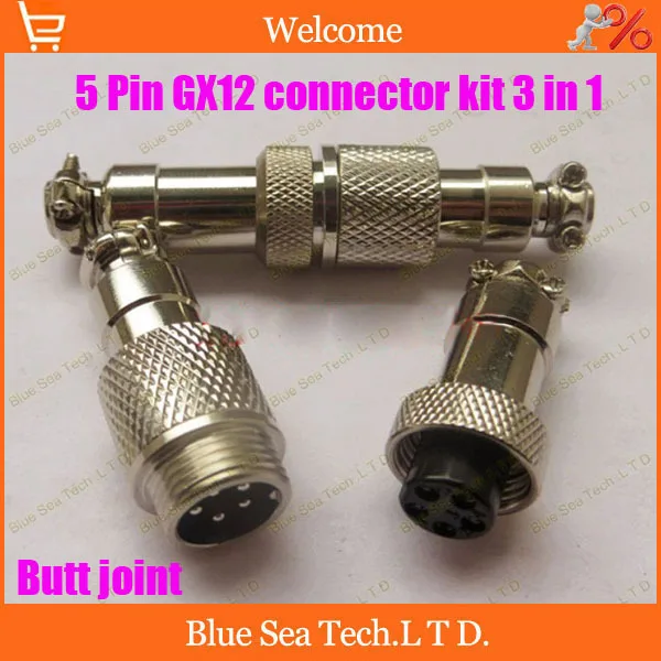 

5 Pin 12mm Male & Female Butt joint Connector kit GX12 Socket+Plug,RS765 Aviation plug interface,circular connector