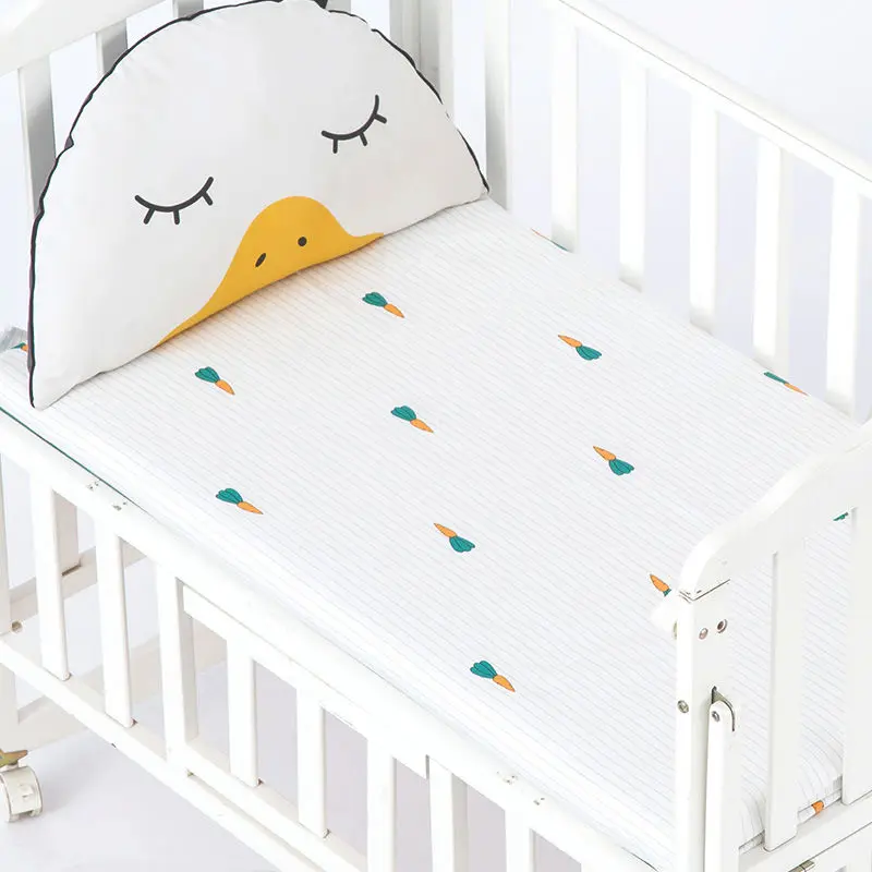 Летняя дышащая детская простыня для кроватки, матрас, не флуоресцентный хлопок, простыня с рисунком, мини-простыни - Цвет: carrots