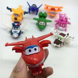 8 видов стилей Super Wings мини самолеты деформации самолет робот фигурки героев трансформации игрушечные лошадки фигурки супер крылья