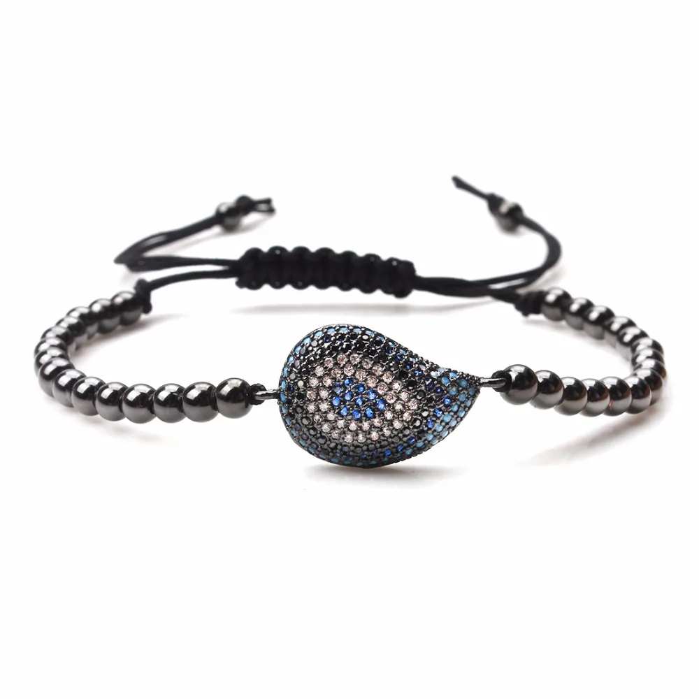 EVIL EYE 1pc new fashion black evil eye micro pave bead bracelet