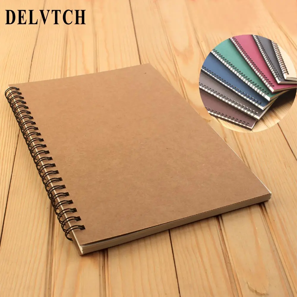 

DELVTCH 60 Sheets B5 Coil Spiral Composition Books Student Diary School Stationery Supplies Gift Travel Daily Memory Notebooks