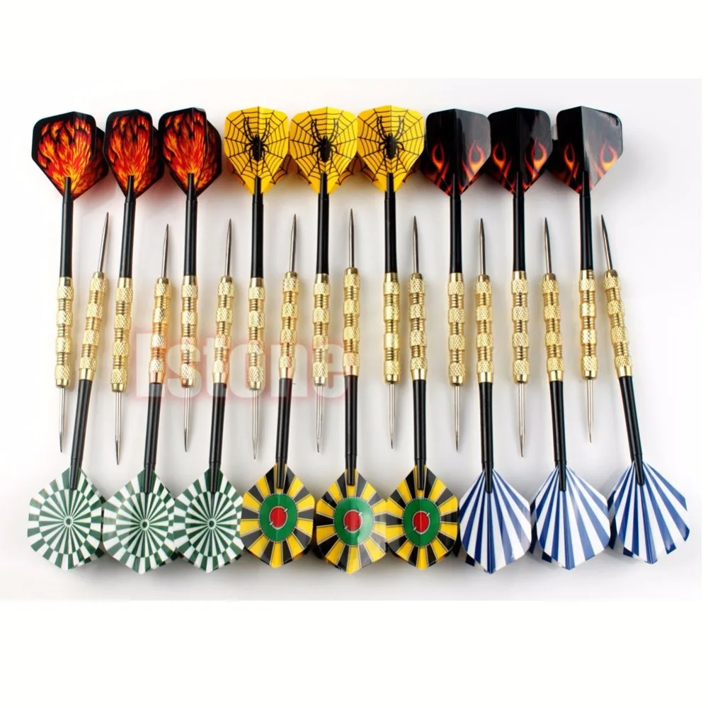

18 pcs(6 sets) of Steel Tip Dart Darts With Nice Flight Flights Hot