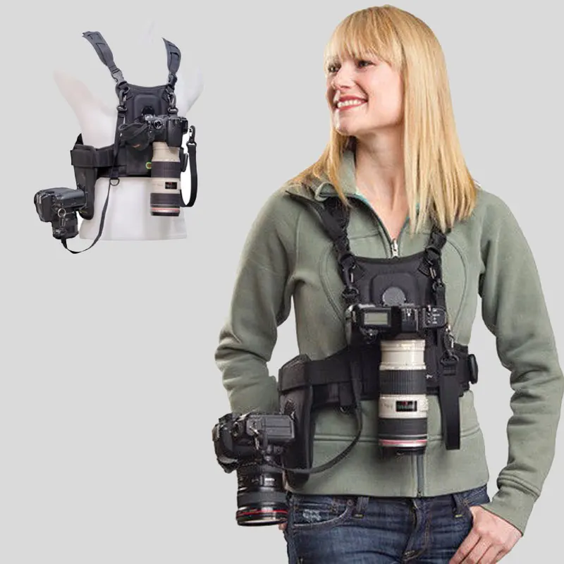 HAOBA Camera Strap Professional Outdoor With Double Shoulder Strap Quick Loading Photography Vest For Digital SLR DV Camera