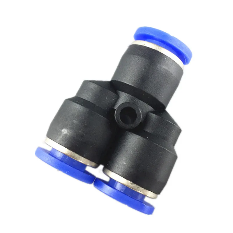 10PCSPneumaticfittingconnectorYtype3wayteequickpushinjoint