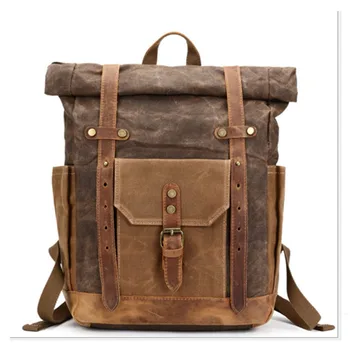

New Fashion Men's Backpacks Vintage Canvas Male Backpack School Bag Men's Travel Bags Large Capacity College Shoulder Bag brown