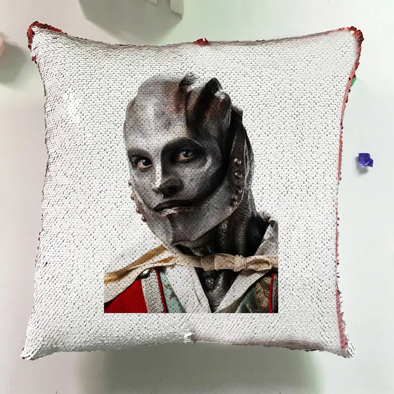 Fashion Movie Cushions Home Decor Couch Pillows Reversible Sequin Pillowcase Glitter Seat Horror Cushion Cover Sofa J050 (1)