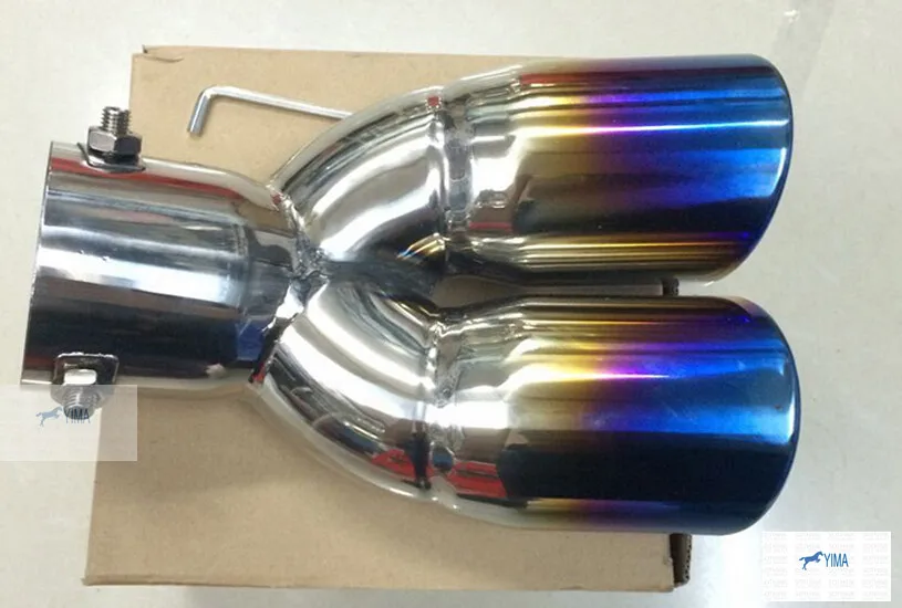 

Dual Exhaust ! High quality Exhaust Muffler Tip End Pipe Trim For Mitsubishi Pajero Sport 2011-2014