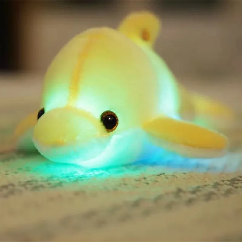 Colorful Glowing Plush Dolphin Toy with Led Light for Kids