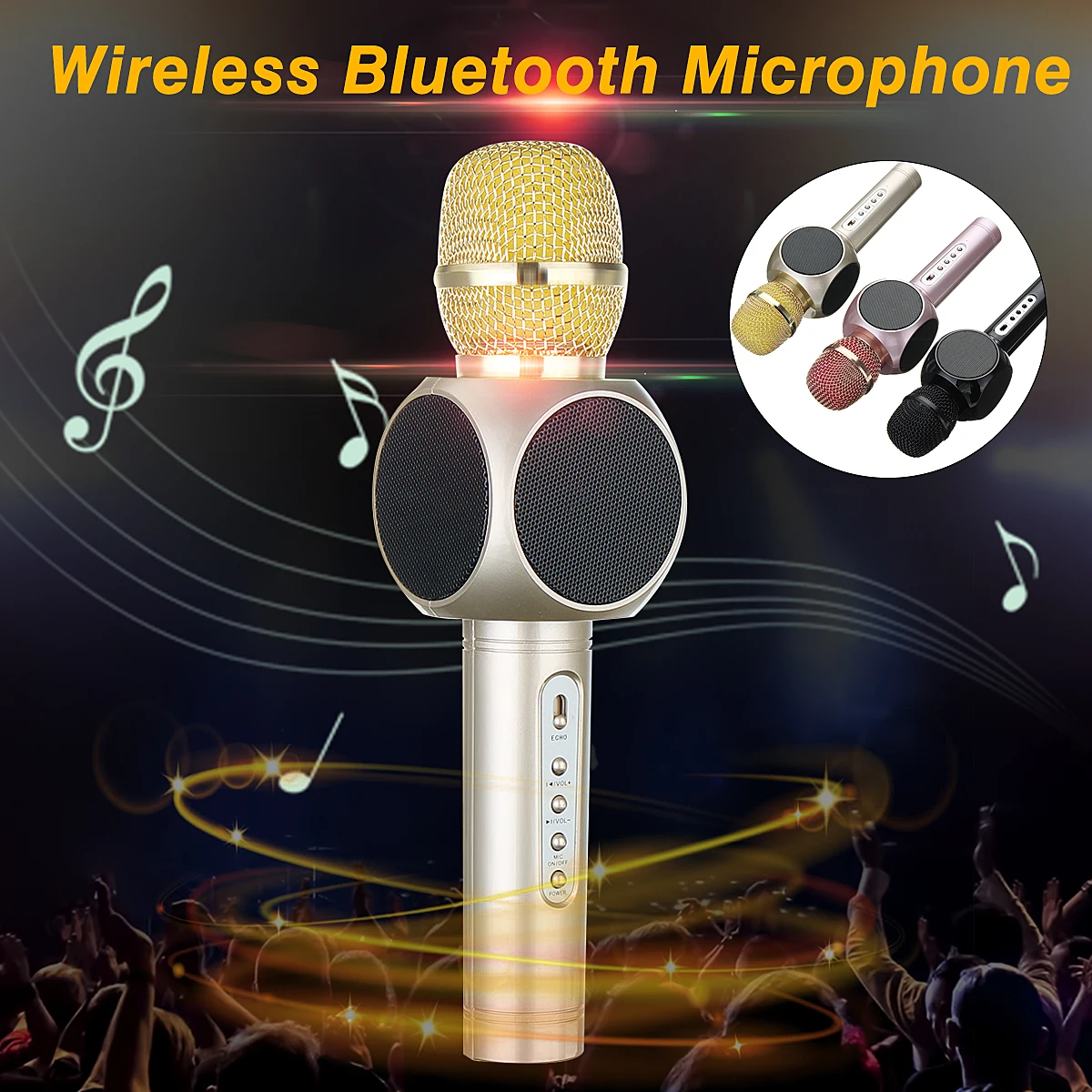Handheld KTV Karaoke Wireless Microphone bluetooth Speaker Mic Player