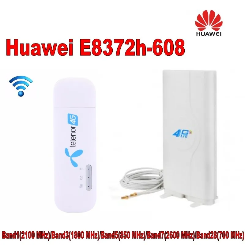 Открыл huawei E8372 E8372h-608 Wingle LTE Универсальный 4G USB модем автомобиля Wi-Fi плюс 49dbi TS9 4G антенны