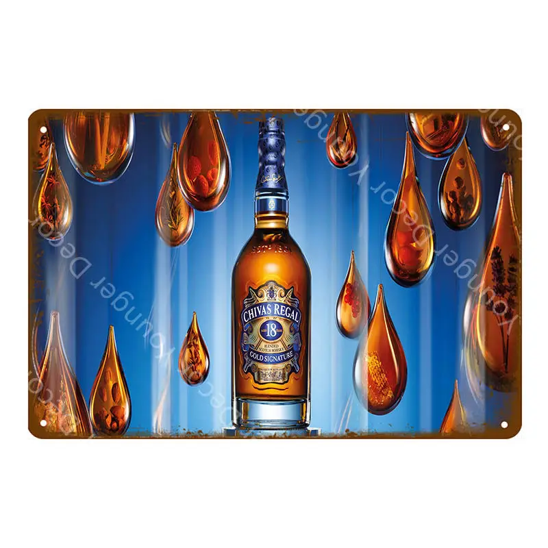 Винтажный пивной плакат Chivas Regal металлические жестяные вывески классические напитки виски декоративная табличка Настенная Наклейка для паба бара клуба домашний декор - Цвет: YD6169D