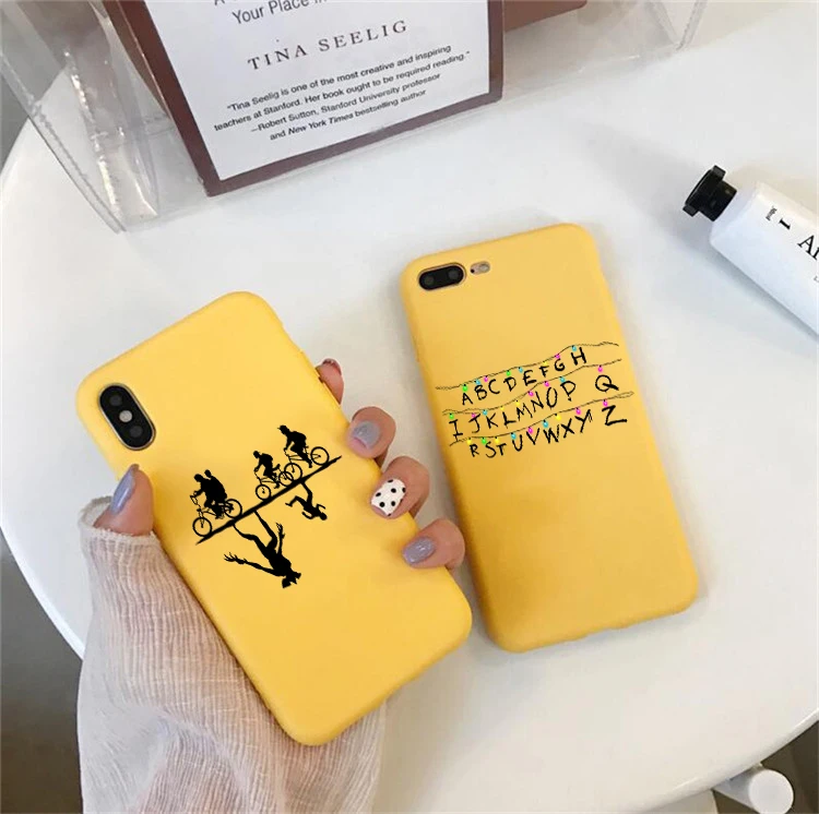 

Stranger Things Art Sticker phone Case For iPhone X 7 Plus XS 10 Case Silicone Phone Cover For iPhone 6S 8 6 Plus XS Max Case