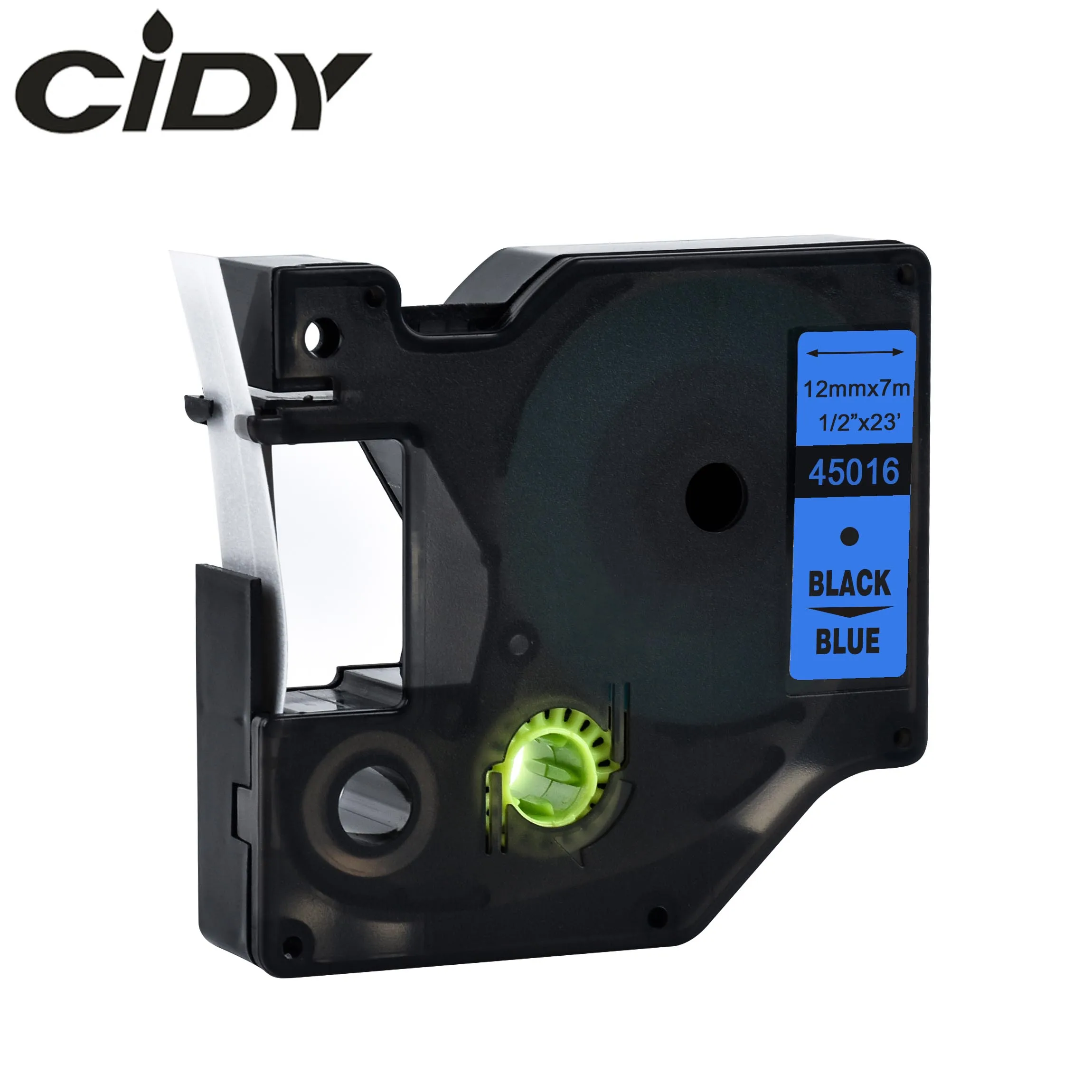 CIDY Dymo D1 45013 12mm Black on White compatible for DYMO D1 Label Tape 45018 45010 45021 for Label Manager Maker 210 450 LM160 - Цвет: 12mm black on blue