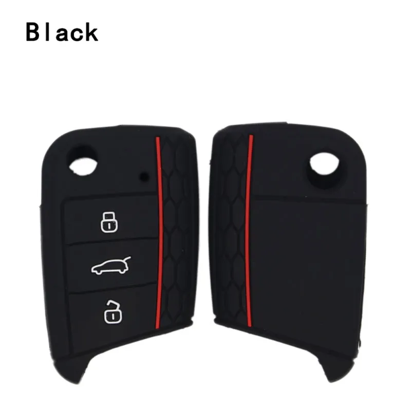 

3 Button Silicone Key Fob Cover Case For Polo 2016 Golf 7 MK7 For Skoda Octavia Combi A7 For SEAT Leon Ibiza CUPTRA