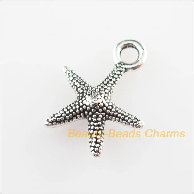 

40 New Pendants Animal Starfish Star Tibetan Silver Color Charms 13x15.5mm