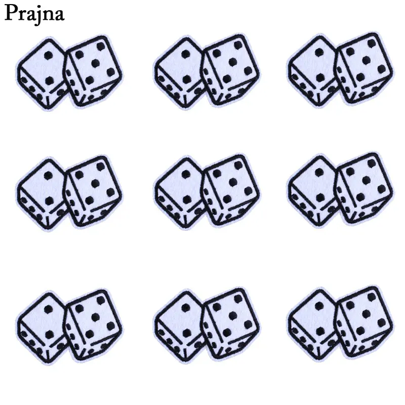 Prajna игральные кости патч аппликация Оптовая Продажа 10 шт Набор Нашивки вышитые