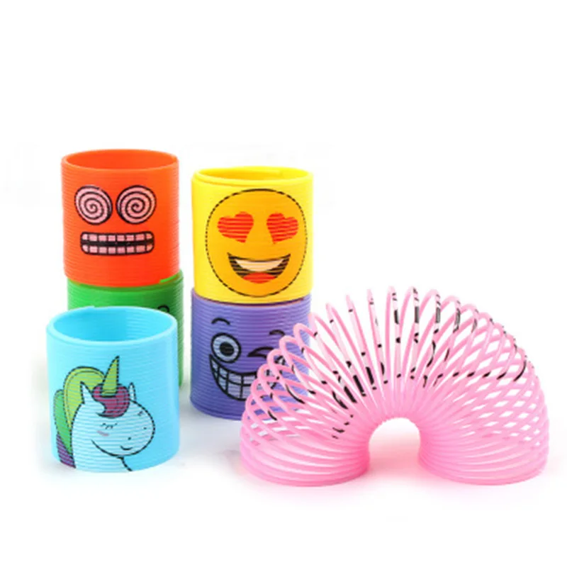 Детские игрушки с радужной расцветкой, модные детские разноцветные радужные круглые складные пластиковые Пружинные катушки, игрушки для детей, креативные развивающие игрушки