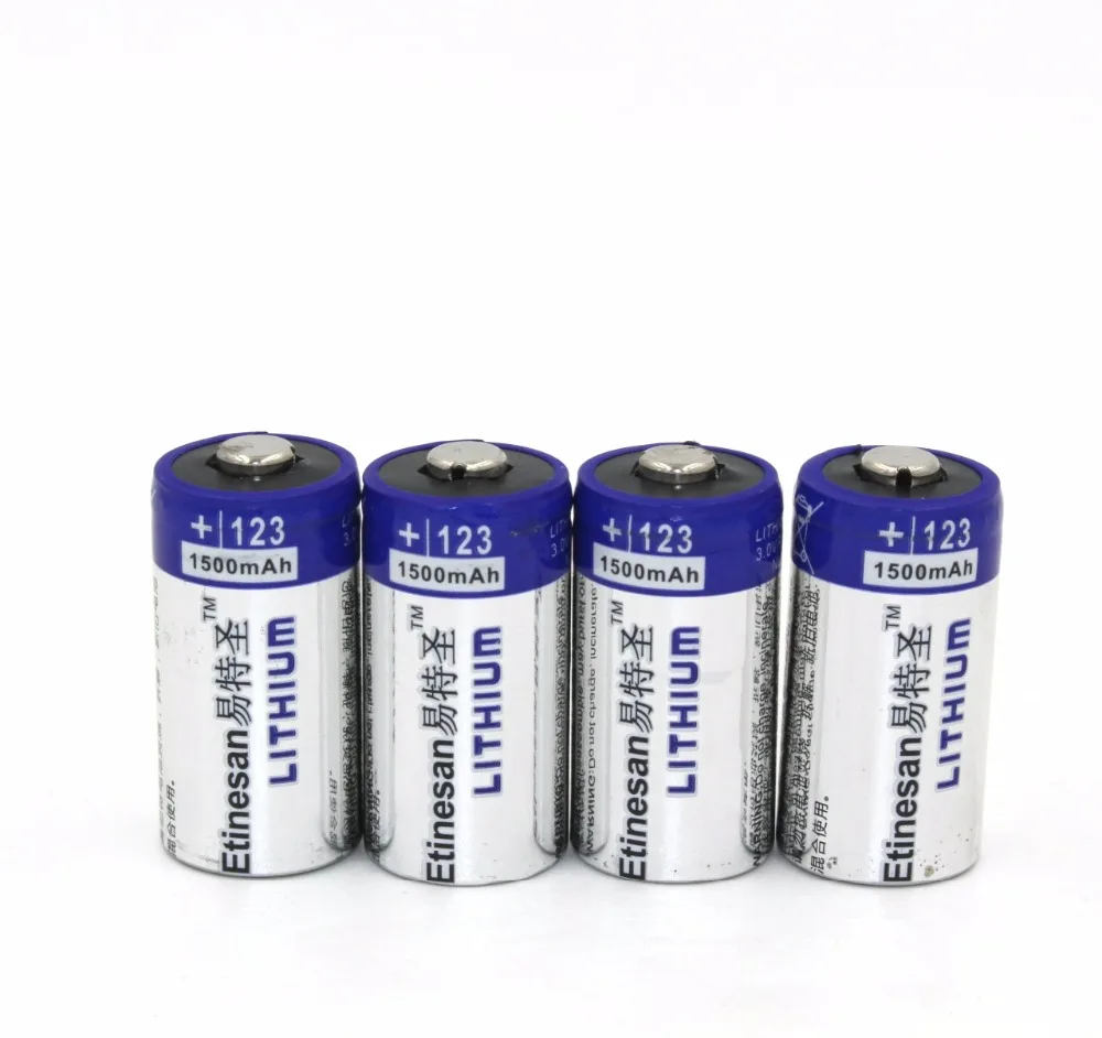 4 шт./лот Etinesan1500mAh литий CR123A 3 V литиевая фото Батарея EL123A CR17345 123 123a 3 вольт Батарея