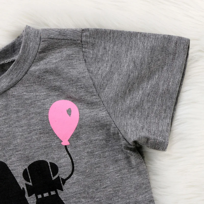 PUDCOCO/Новейшая хлопковая футболка с короткими рукавами и принтом «Звездные войны» для маленьких девочек 6, 12, 18, 24 месяцев