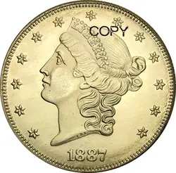 1887 1887 S США 20 долларов Liberty Head-двуглавый орел с девизом "двадцать долларов" латунь из металла скопируйте монеты