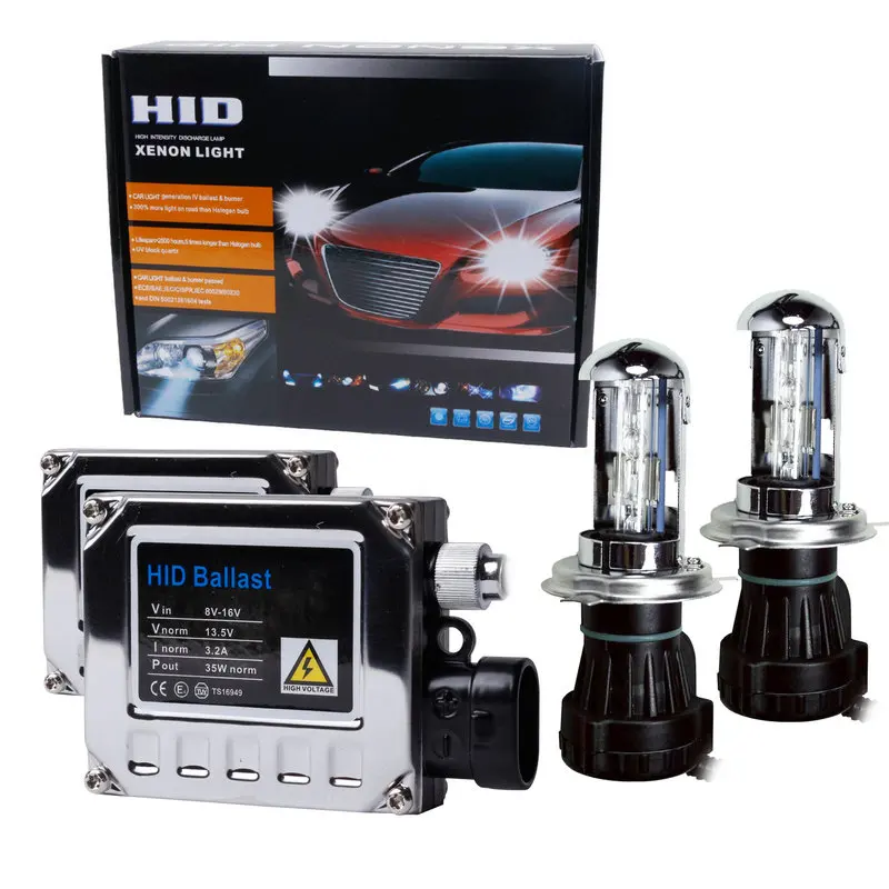 12V 35W H4 Bi xenon lamp kit H4 hid hi lo BI XENON light bulb 35W 6000K