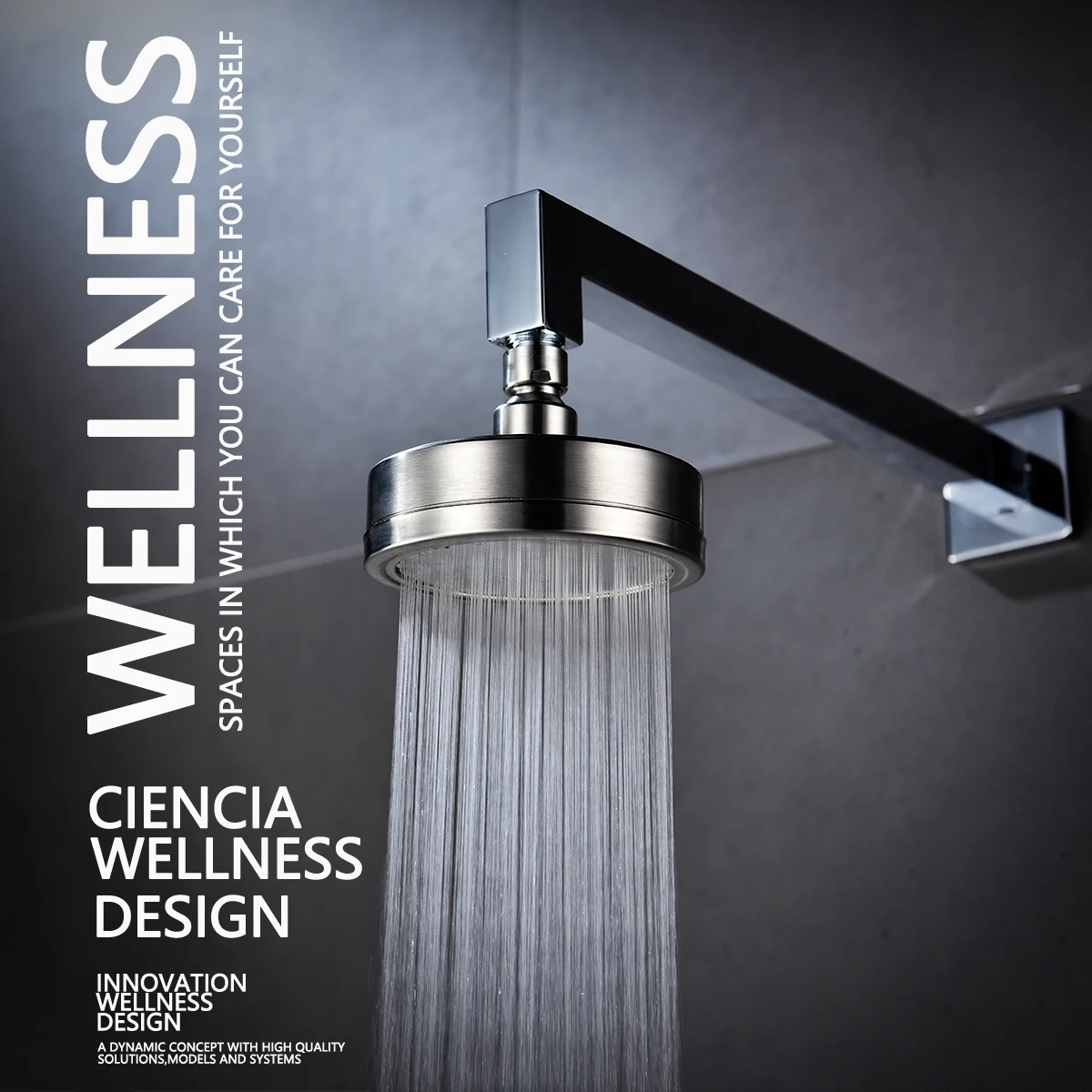 360 Degree Rotate Pressurized Water Saving Shower Head Strong but Soft Stainless Steel Brushed Nickel Ciencia shower head shower nozzle