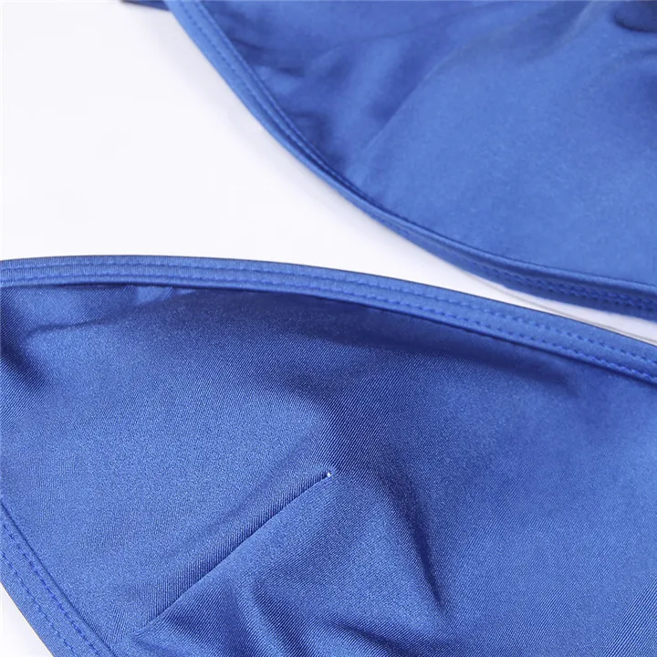 Сексуальный цельный купальник с глубоким v-образным вырезом, Одноцветный синий женский Монокини, женский купальник, купальный костюм с открытой спиной, купальный костюм