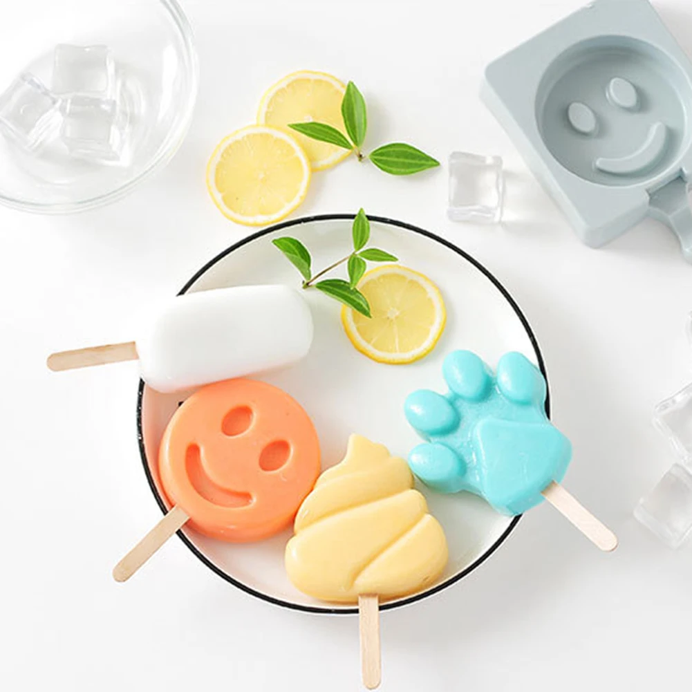 Мультфильм формы для мороженого, силиконовый толстый материал, сделай сам, формы для льда, формы для десерта, лоток для мороженого, 8 форм