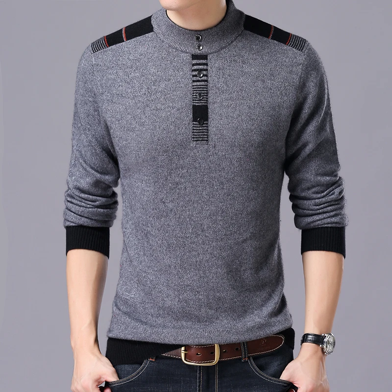 2018 Winter New Arrivals Thick Warm Sweaters O-Neck Wool Sweater Men Brand-Clothing Knitted Cashmere Pullover Men